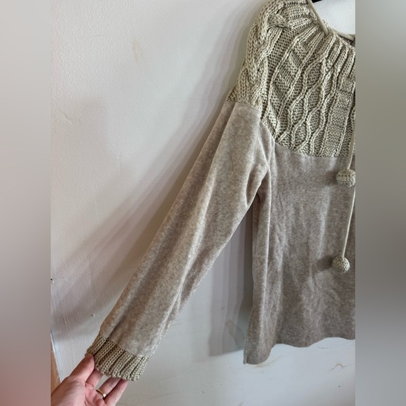 VTG Soft Surroundings Women’s XS Cable knit Velour Sweater Classic Cozy Winter - Picture 2 of 9